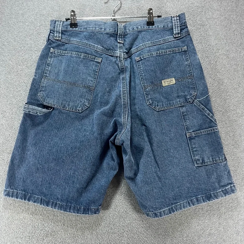 Vintage Wrangler Carpenter Denim Shorts Set Mens 33 Blue 100% Workwear Utility